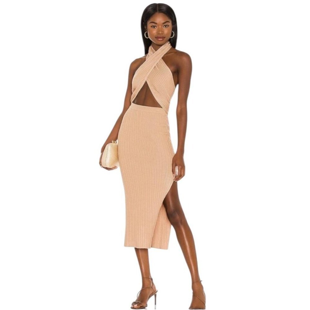 Camila Coelho lyon skirt in tan